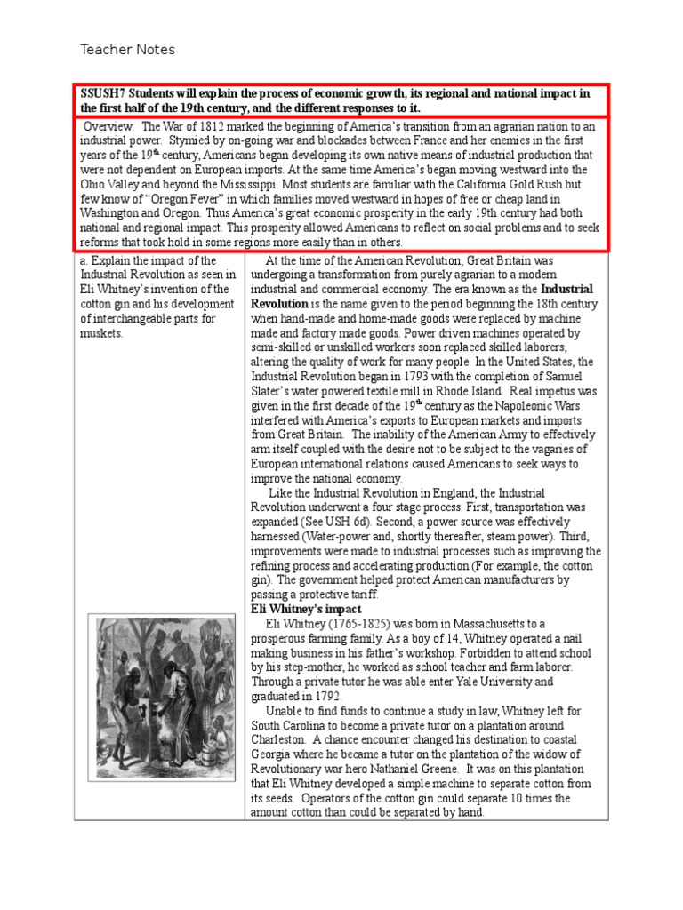 Ssush7 Notes | PDF | Abolitionism In The United States | The United States