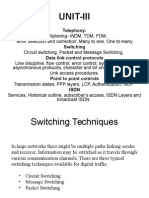 Unit-Iii: Telephony: Multiplexing-WDM, TDM, FDM, Switching Data Link Control Protocols
