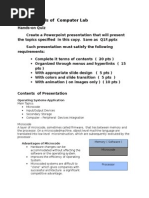 Fundamentals of Computer Lab: Operating Systems Application