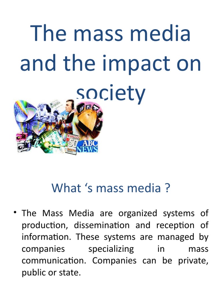 Impact of Mass Media on Society | PDF