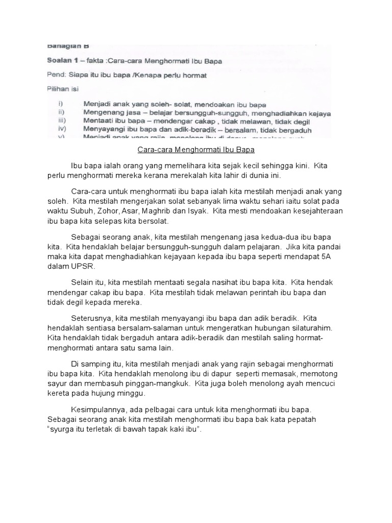 Cara Cara Menghormati Ibu Bapa Pdf