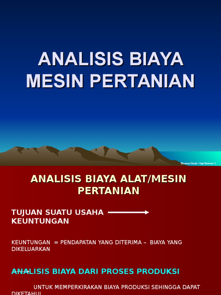 Ekonomi Teknik 4 Analisis Biaya Alsintan PDF Ekonomi Teknik 4 Analisis Biaya Alsintan PDF