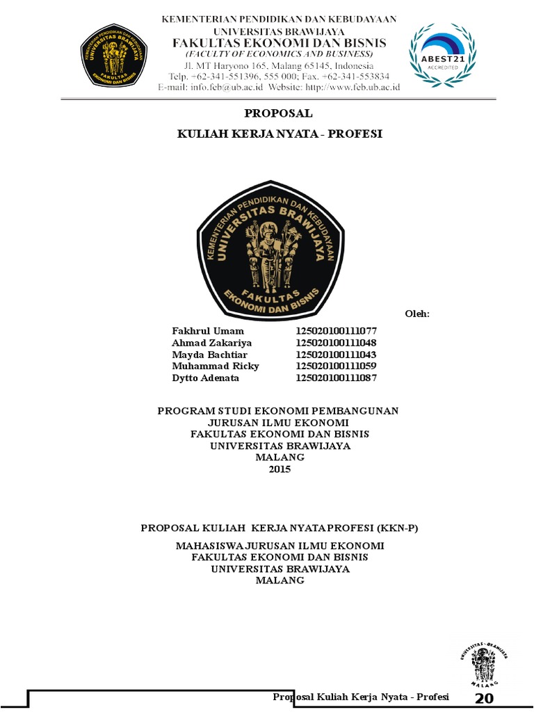 Proposal Magang Bappeda Batu