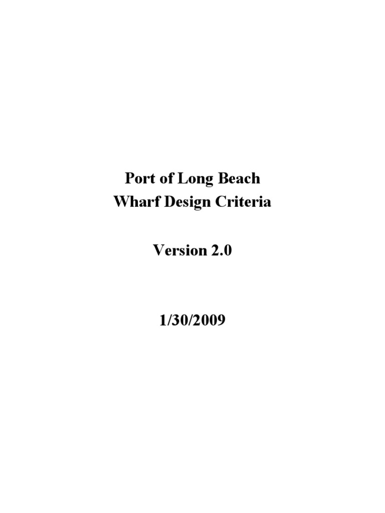 POLB Port Of Long Beach Wharf Design Criteria V2 0 PDF