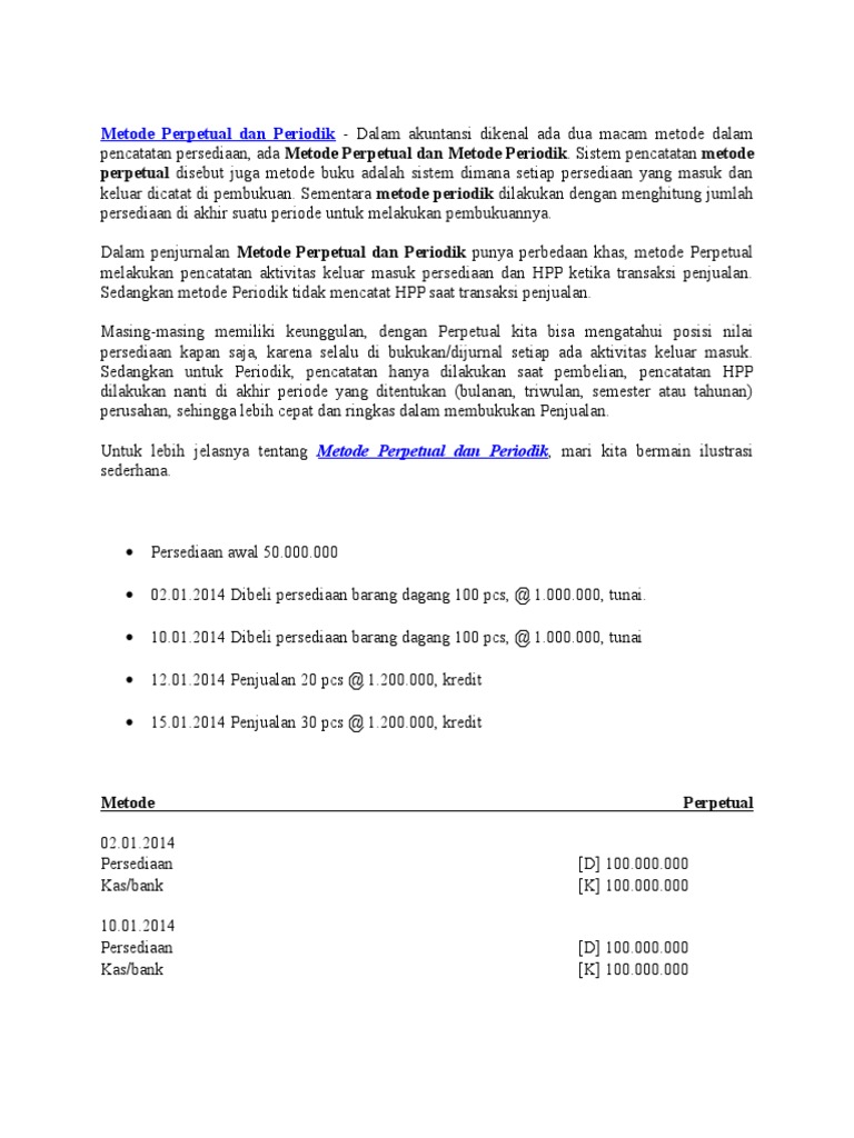 Metode Perpetual Dan Periodik
