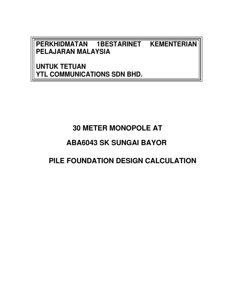 Foundation Design For 30m Tower Pdf Computing And Information