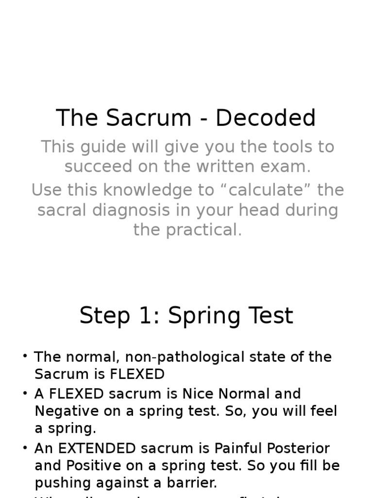 The Sacrum - Decoded | PDF | Anatomical Terms Of Motion | Medical Diagnosis