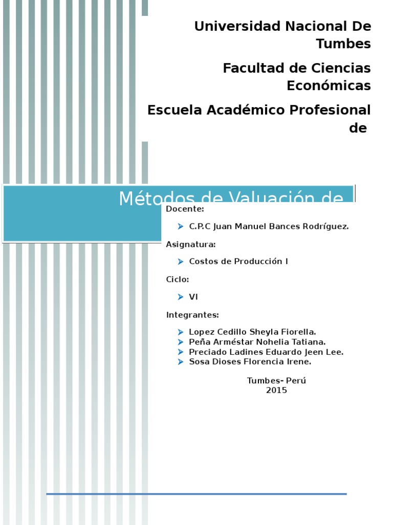 Valuación de Inventarios Valoración empresarial Inventario