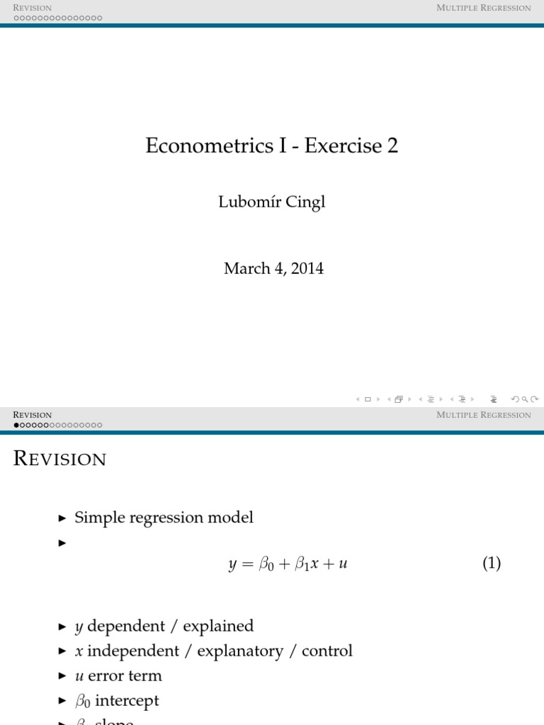 Introductory Econometrics Chapter 2 Slides Pdf Ordinary Least