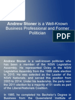 Andrew Stoner Is A Well-Known Business Professional and Former Politician