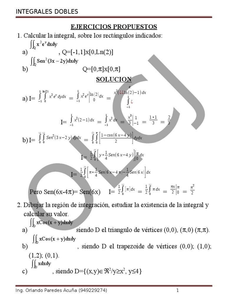 Integrales Dobles E Pdf Integral Relaciones Matematicas