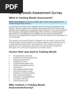 Training Needs Assessment Survey