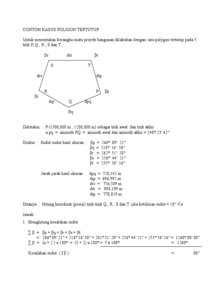 Contoh Kasus Poligon Tertutup
