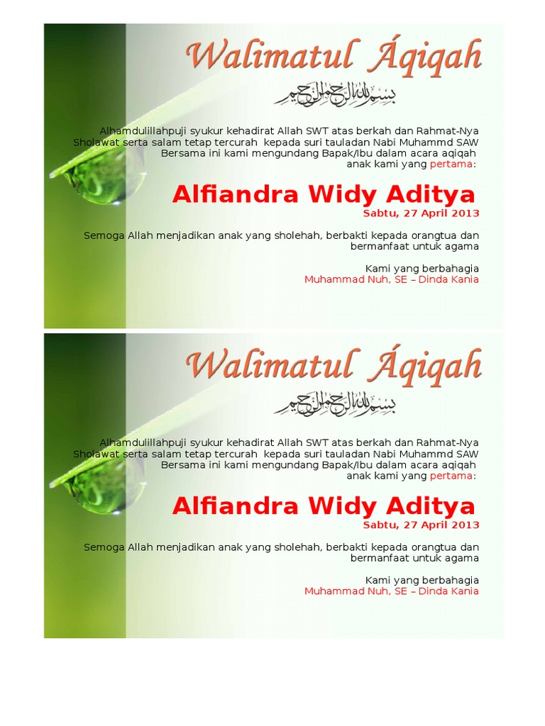 Undangan Aqiqah Bisa Di Edit