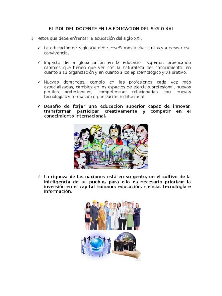 Rol del Docente en la Educación Superior XXI | PDF | Plan de estudios ...