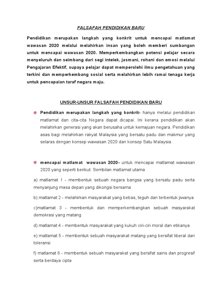 Falsafah Pendidikan Sendiri Pdf