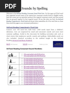 Consonant Sounds By Spelling Phonics
