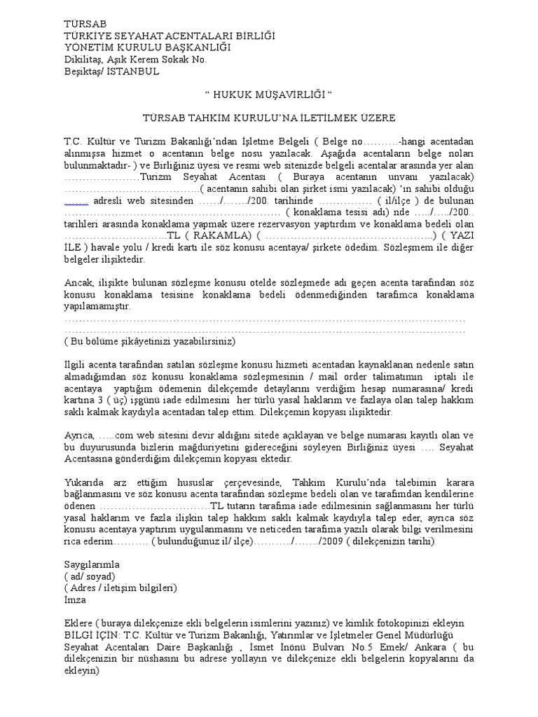 Otel acenta sözleşmesİ örneği
