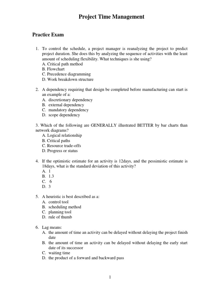 Time Management Test PDF Product Development Applied Mathematics