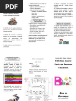 folheto da biblioteca