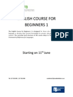 English Course For Beginners 1: Starting On 11 June