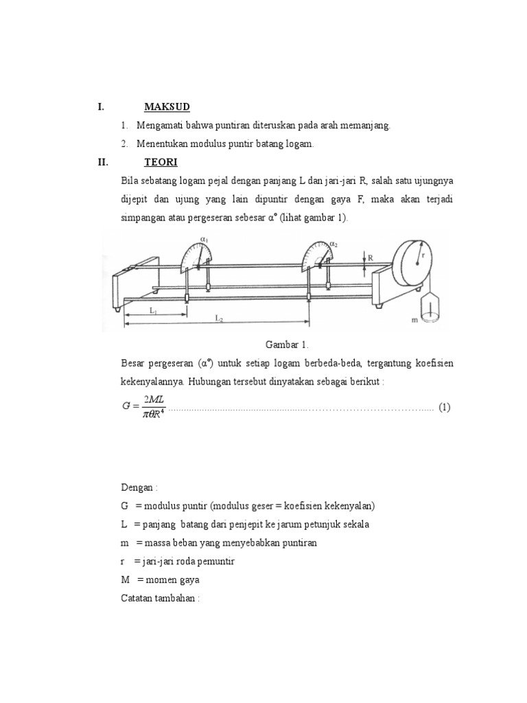 Modulus Puntir dan Tegangan Geser Batang | PDF