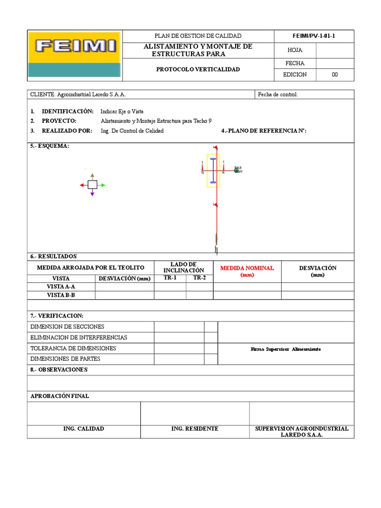 Protocolo de Verticalidad en Estructuras | PDF