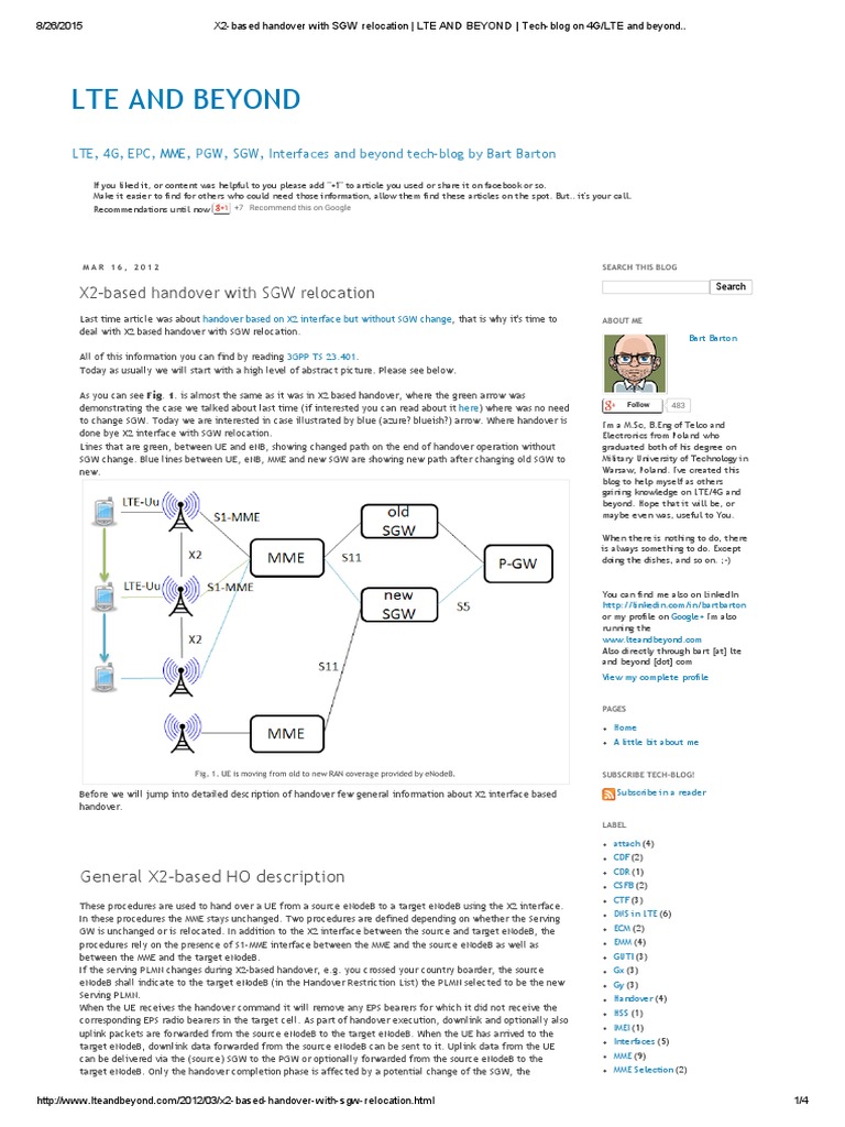 X2-Based Handover With SGW Relocation PDF | PDF | Network Architecture |  Data Transmission