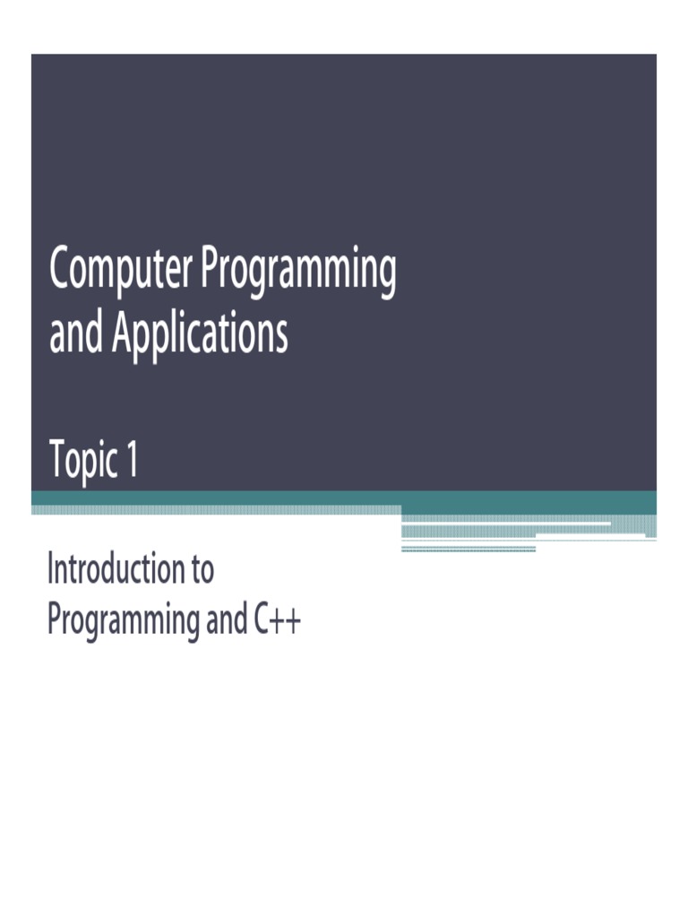 Computer Programming and Applications: Topic 1 | Download Free PDF ...