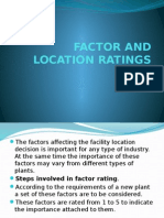 Factor and Location Ratings: Module - 2