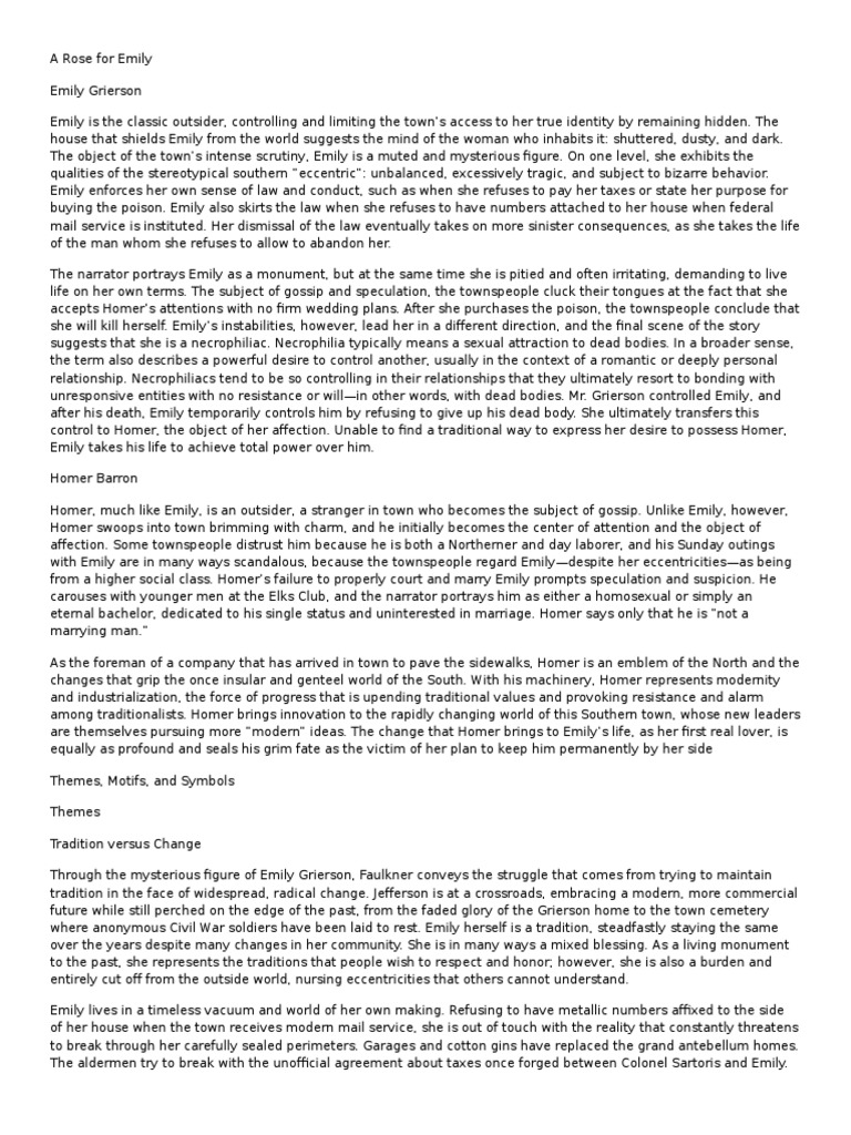 A Rose For Emily PDF Gothic Fiction