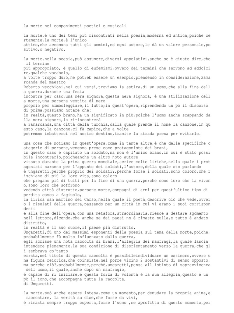 Il Tema Della Morte Nella Letteratura