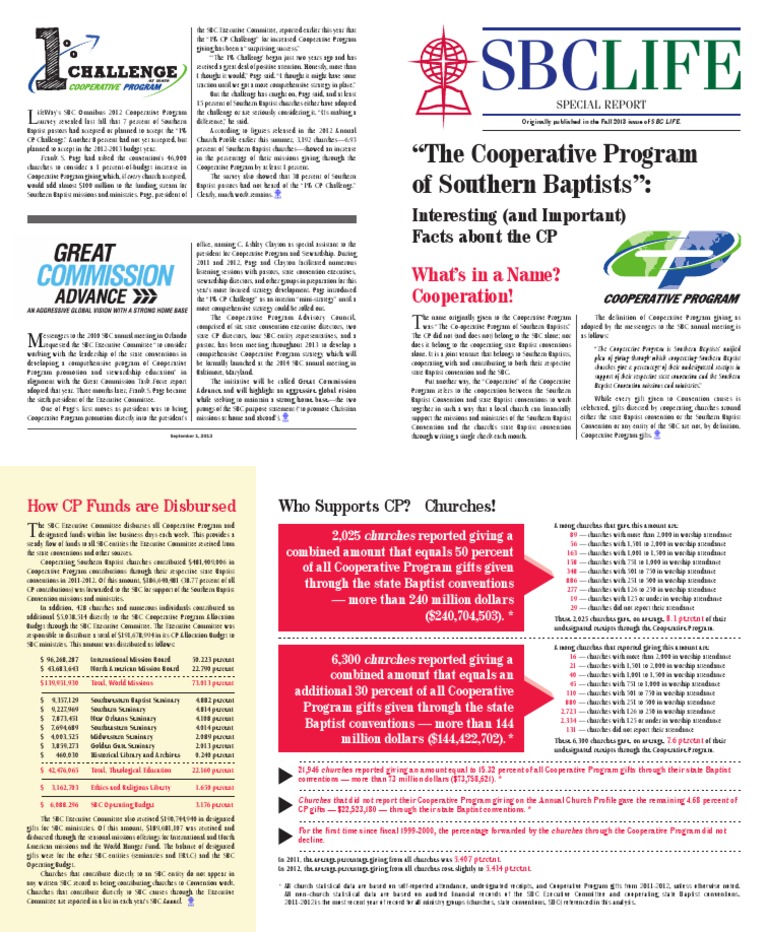 Cooperative Program Facts Brochure | PDF | Southern Baptist Convention ...