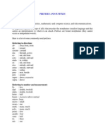 Prefixes and Suffixes