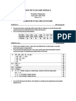 Test de Evaluare Iniţială V - Barem