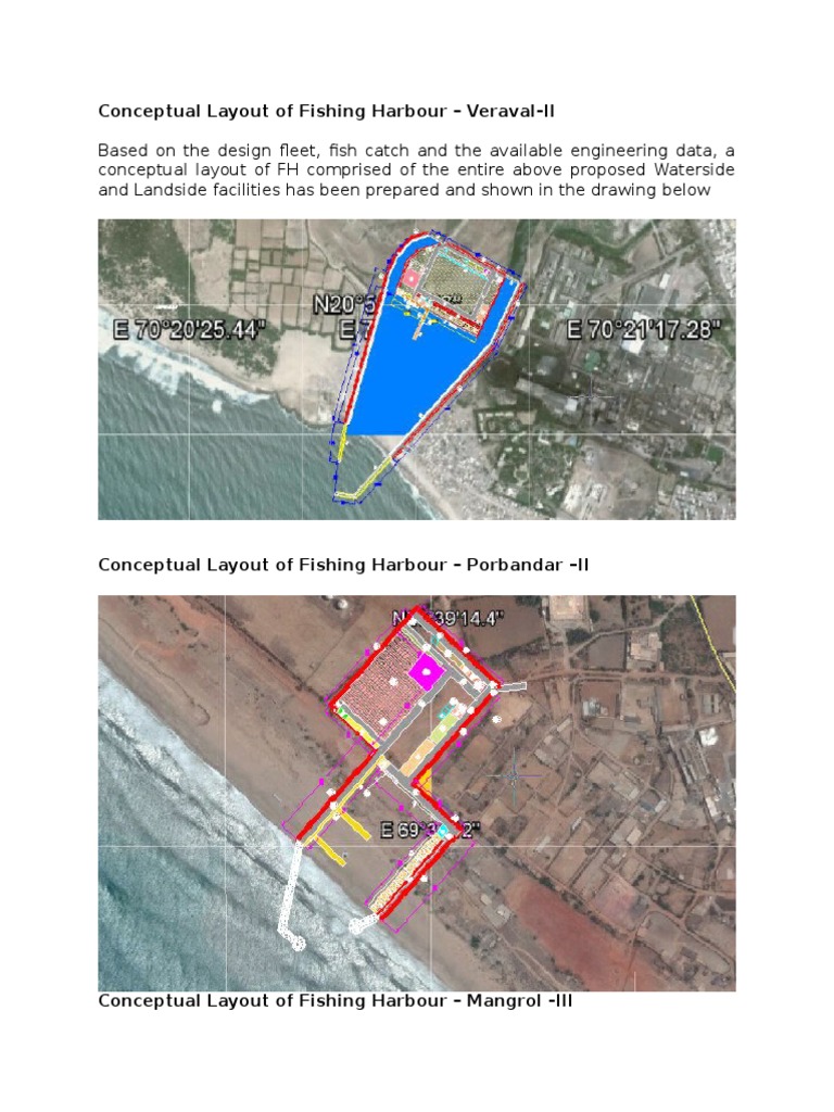 Veraval Fishing Harbour Layout Design | PDF