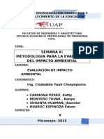 Metodología para La Evaluación Del Impacto Ambiental