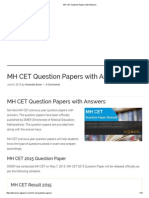 MH CET Question Papers With Answers