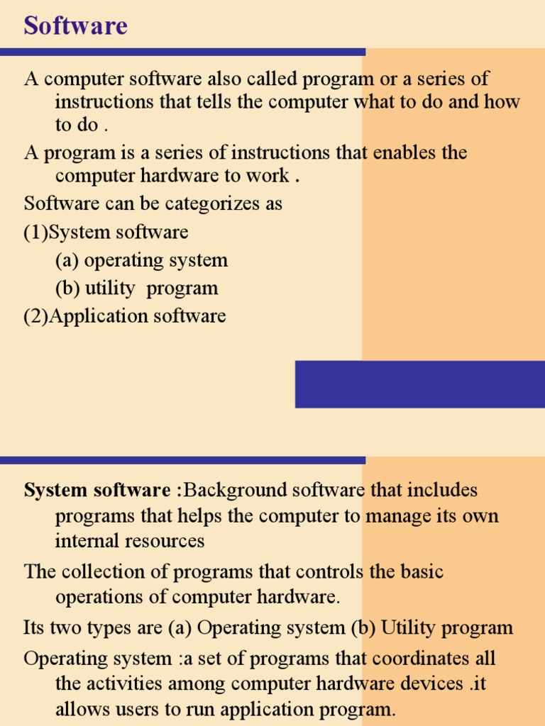 A Computer Software Also Called Program or | PDF