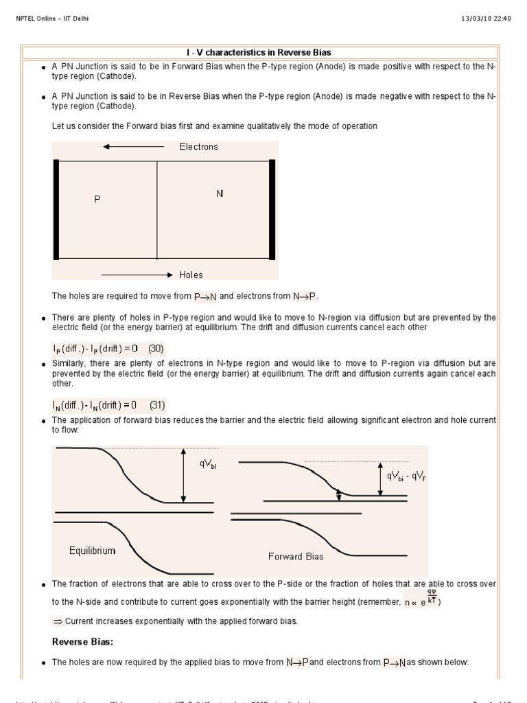 Current Characteristics in Reverse Bias | PDF | P–N Junction | Diode