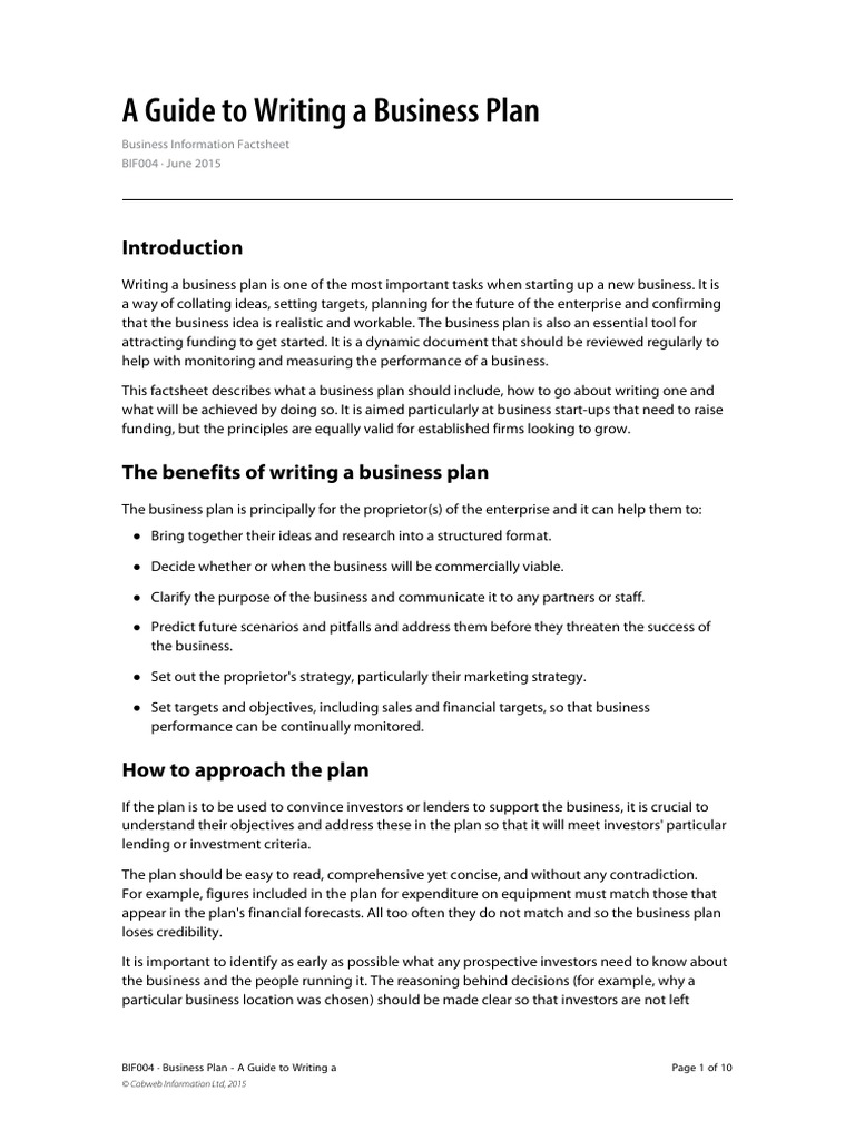 content writing business plan