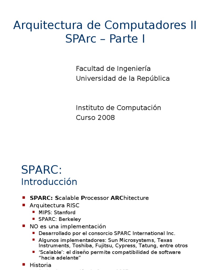 Introducción a la Arquitectura SPARC | PDF | Tecnología de sistema ...