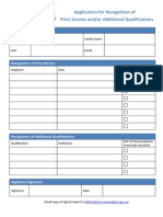 Application Form Prior Service - Additional Quals