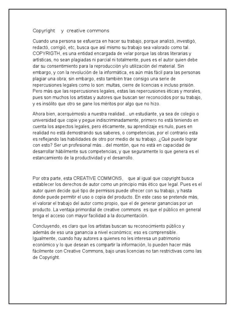 Copyright y Creative Commons: Derechos de Autor | PDF | Derecho