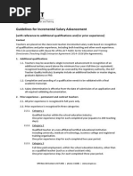 Guidelines for Incremental Salary Advancement