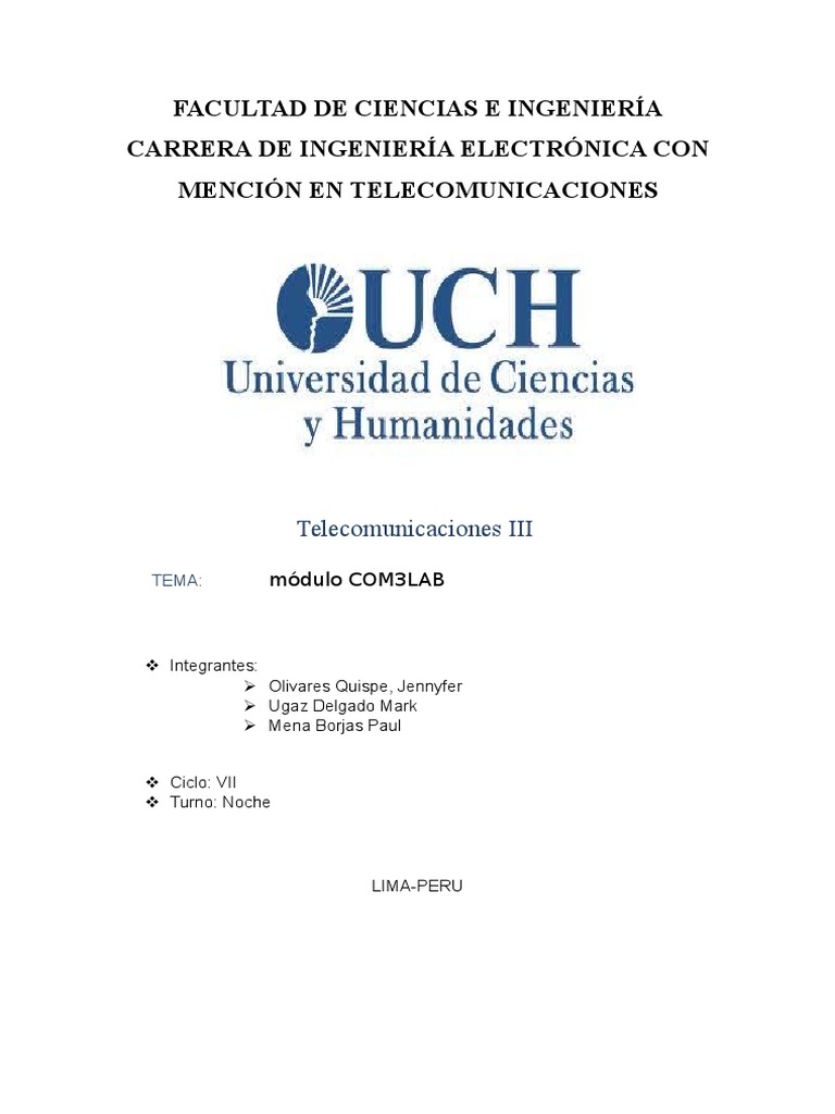 Informe Final de COM3LAB en Telecomunicaciones | PDF | Modulación ...
