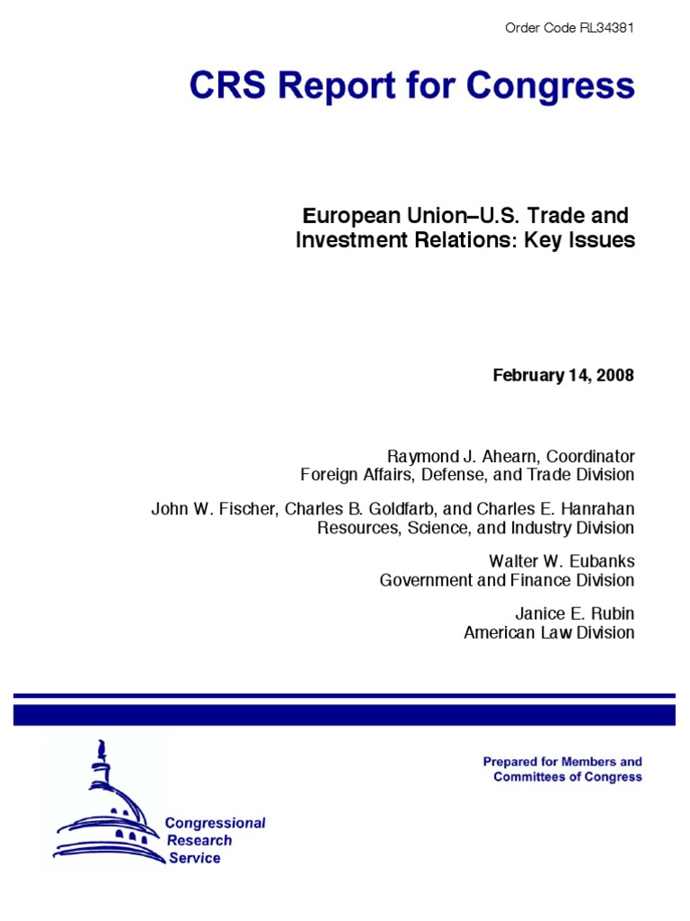 EU-US Trade and Investment Relations | PDF | Finance & Money Management