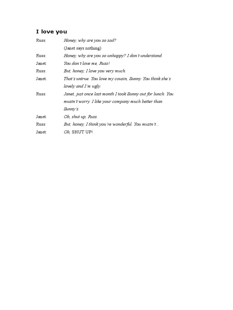 Love Dialogue: A Short Exchange | PDF