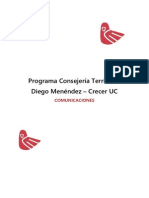 Programa Consejería Territorial Diego Menéndez