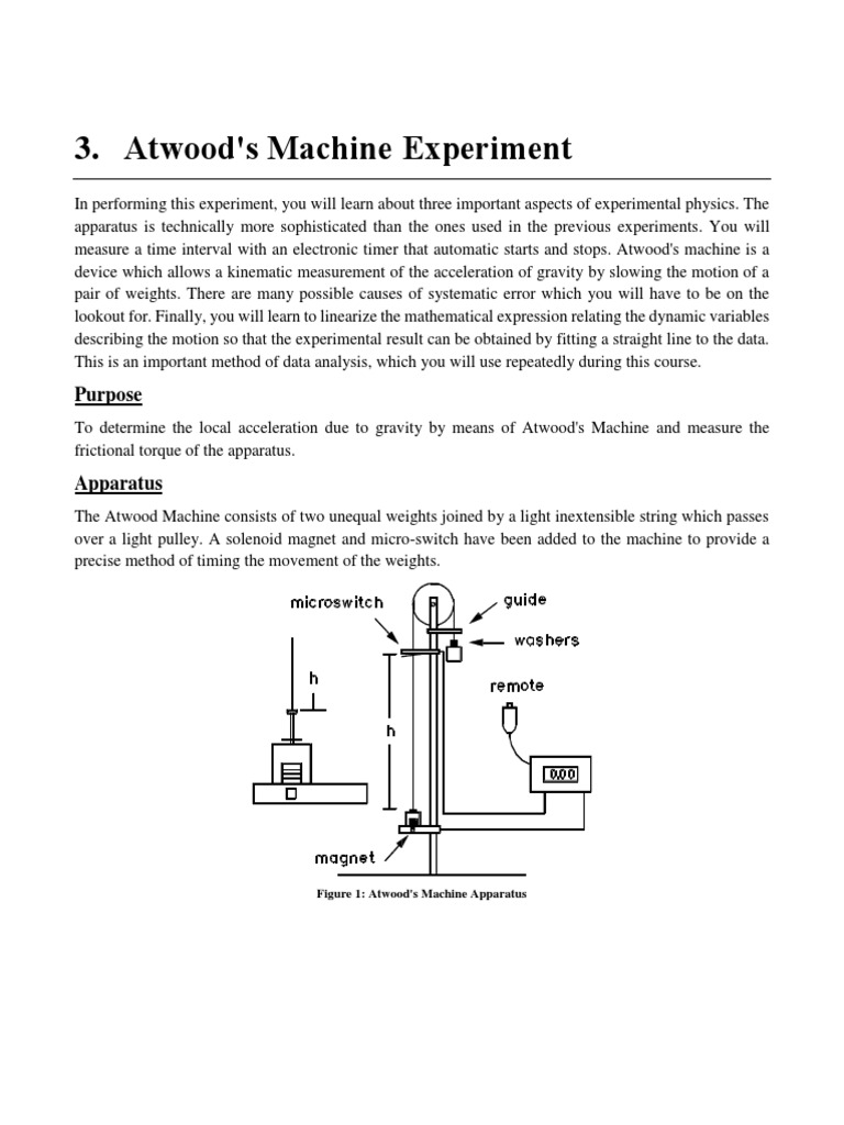 Atwoods Machine PDF Torque Mass